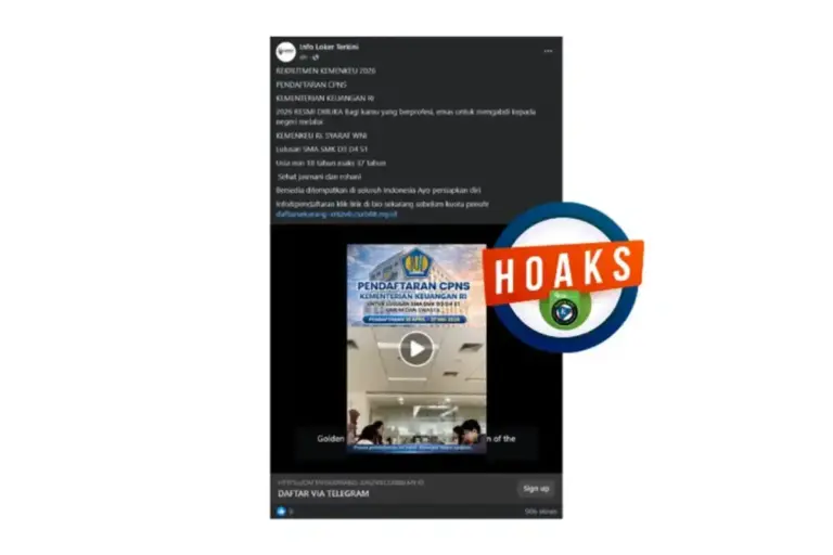 INFOGRAFIK: Muncul Hoaks Pendaftaran CPNS Kemenkeu Periode April-Mei 2026