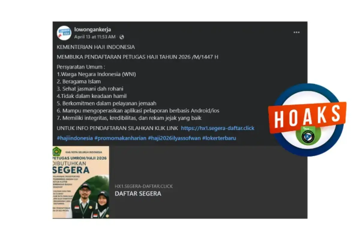 Infografik: Hoaks Tautan Pendaftaran Petugas Haji 2026, Simak Bantahannya