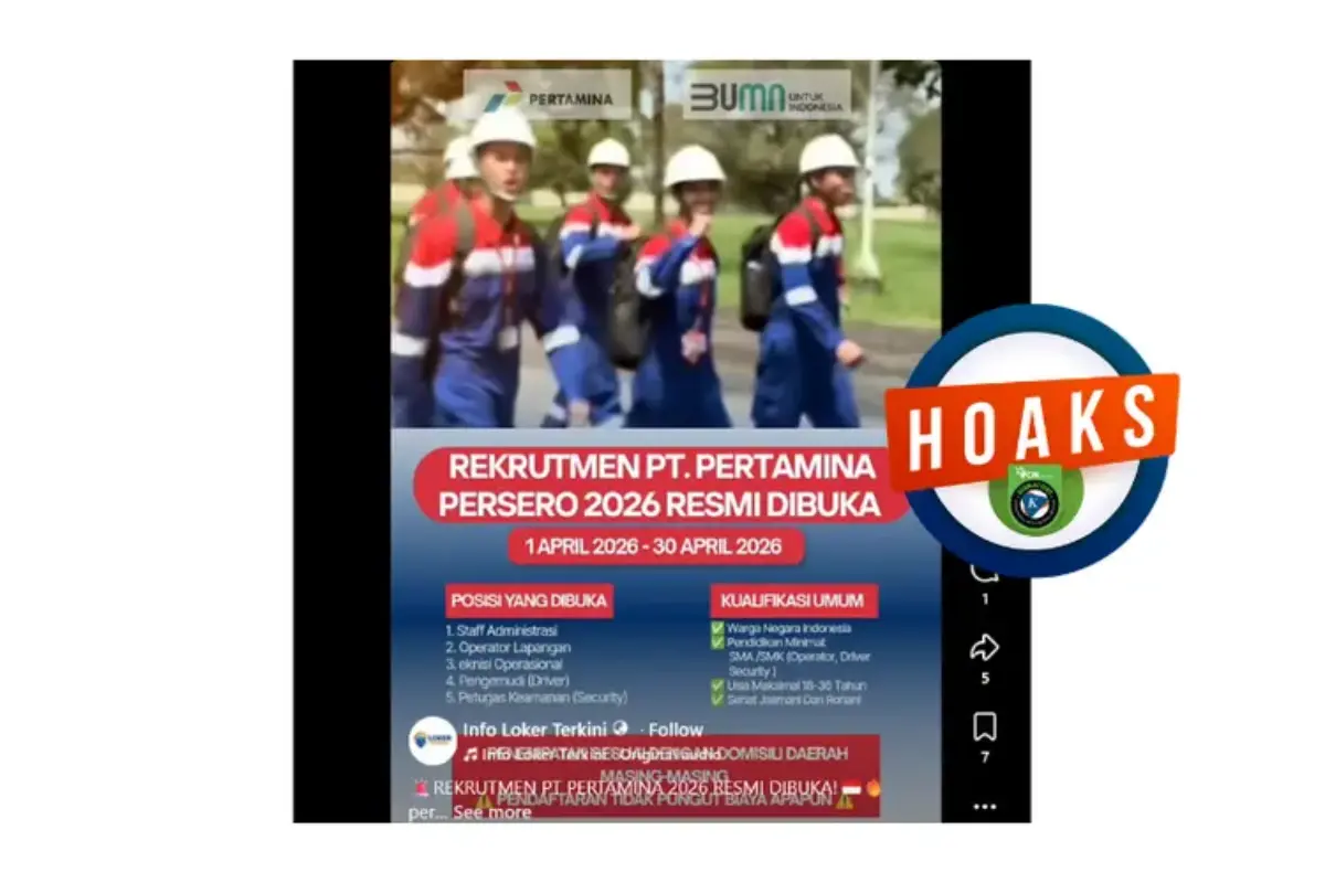 Infografik: Hoaks Rekrutmen Pertamina Periode April 2026, Simak Bantahannya