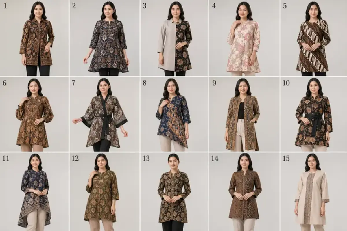 15 Model Baju Batik Tunik Kantoran, Stylish tapi Tetap Formal