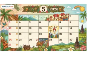 Kalender Mei 2026: Cek Libur Nasional, Long Weekend, hingga Libur Sekolah 