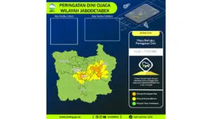 Prakiraan Cuaca Jabodetabek, 8 Mei 2026: Sejumlah Wilayah Berpotensi Hujan Lebat Disertai Petir dan Angin Kencang