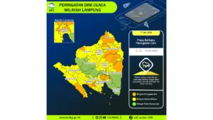 Prakiraan Cuaca Lampung, 11 Mei 2026: Sejumlah Wilayah Berpotensi Hujan Lebat Disertai Petir dan Angin Kencang
