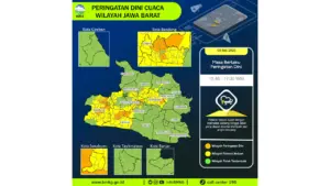 Prakiraan Cuaca Jabar, 9 Mei 2026: Sejumlah Wilayah Berpotensi Hujan Lebat Disertai Petir dan Angin Kencang