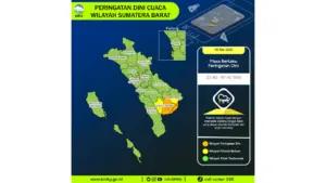 Prakiraan Cuaca Sumbar, 8 Mei 2026: Sejumlah Wilayah Berpotensi Hujan Lebat Disertai Petir dan Angin Kencang