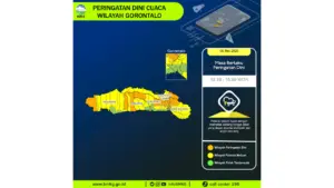 Prakiraan Cuaca Gorontalo, 6 Mei 2026: Sejumlah Wilayah Berpotensi Hujan Lebat Disertai Petir dan Angin Kencang