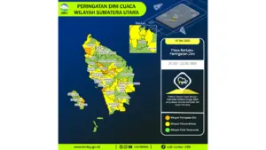 Prakiraan Cuaca Sumut, 5 Mei 2026: Sejumlah Wilayah Berpotensi Hujan Lebat Disertai Petir dan Angin Kencang
