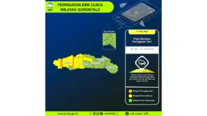 Prakiraan Cuaca Gorontalo, 7 Mei 2026: Sejumlah Wilayah Berpotensi Hujan Lebat Disertai Petir dan Angin Kencang