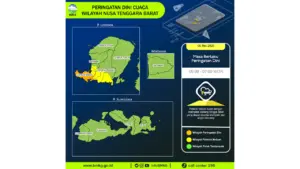 Prakiraan Cuaca NTB, 6 Mei 2026: Sejumlah Wilayah Berpotensi Hujan Lebat Disertai Petir dan Angin Kencang