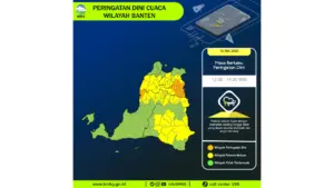 Prakiraan Cuaca Banten, 10 Mei 2026: Sejumlah Wilayah Berpotensi Hujan Lebat Disertai Petir dan Angin Kencang