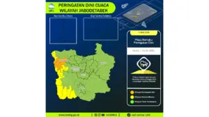 Prakiraan Cuaca Jabodetabek, 11 Mei 2026: Sejumlah Wilayah Berpotensi Hujan Lebat Disertai Petir