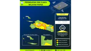 Prakiraan Cuaca Papua, 8 Mei 2026: Sejumlah Wilayah Berpotensi Hujan Lebat Disertai Angin Kencang