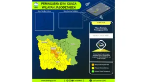 Prakiraan Cuaca Jabodetabek, 10 Mei 2026: Sejumlah Wilayah Berpotensi Hujan Lebat Disertai Petir dan Angin Kencang