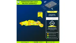 Prakiraan Cuaca Gorontalo, 10 Mei 2026: Sejumlah Wilayah Berpotensi Hujan Lebat Disertai Petir dan Angin Kencang