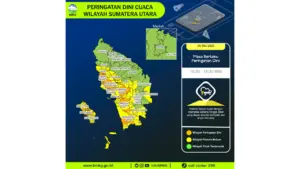 Prakiraan Cuaca Sumut, 5 Mei 2026: Sejumlah Wilayah Berpotensi Hujan Lebat Disertai Petir dan Angin Kencang