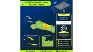 Prakiraan Cuaca Papua, 8 Mei 2026: Sejumlah Wilayah Berpotensi Hujan Lebat Disertai Angin Kencang