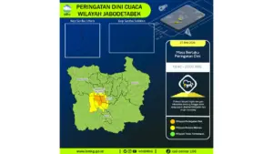Prakiraan Cuaca Jabodetabek, 7 Mei 2026: Sejumlah Wilayah Berpotensi Hujan Lebat Disertai Petir dan Angin Kencang