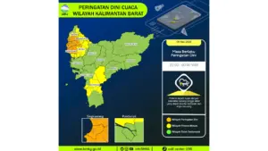 Prakiraan Cuaca Kalbar, 5 Mei 2026: Sejumlah Wilayah Berpotensi Hujan Lebat Disertai Petir dan Angin Kencang