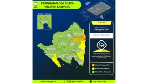 Prakiraan Cuaca Lampung, 10 Mei 2026: Sejumlah Wilayah Berpotensi Hujan Lebat Disertai Petir dan Angin Kencang