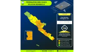 Prakiraan Cuaca Bengkulu, 10 Mei 2026: Sejumlah Wilayah Berpotensi Hujan Lebat Disertai Petir dan Angin Kencang