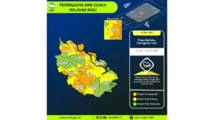 Prakiraan Cuaca Riau, 6 Mei 2026: Sejumlah Wilayah Berpotensi Hujan Lebat Disertai Petir dan Angin Kencang