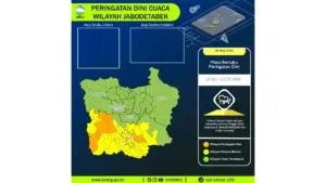 Prakiraan Cuaca Jabodetabek, 6 Mei 2026: Sejumlah Wilayah Berpotensi Hujan Lebat Disertai Petir dan Angin Kencang