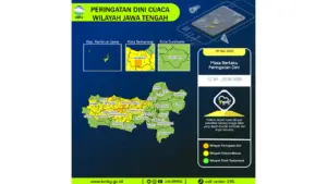 Prakiraan Cuaca Jateng, 5 Mei 2026: Sejumlah Wilayah Berpotensi Hujan Lebat Disertai Petir dan Angin Kencang