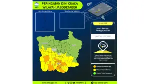 Prakiraan Cuaca Jabodetabek, 10 Mei 2026: Sejumlah Wilayah Berpotensi Hujan Lebat Disertai Petir dan Angin Kencang