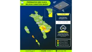Prakiraan Cuaca Sumbar, 7 Mei 2026: Sejumlah Wilayah Berpotensi Hujan Lebat Disertai Petir dan Angin Kencang