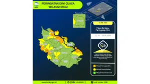 Prakiraan Cuaca Riau, 10 Mei 2026: Sejumlah Wilayah Berpotensi Hujan Lebat Disertai Petir dan Angin Kencang