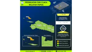 Prakiraan Cuaca Papua, 11 Mei 2026: Sejumlah Wilayah Berpotensi Hujan Lebat Disertai Petir dan Angin Kencang
