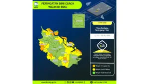 Prakiraan Cuaca Riau, 7 Mei 2026: Sejumlah Wilayah Berpotensi Hujan Lebat Disertai Petir dan Angin Kencang