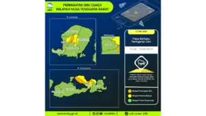 Prakiraan Cuaca NTB, 7 Mei 2026: Sejumlah Wilayah Berpotensi Hujan Lebat Disertai Petir dan Angin Kencang