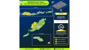 Prakiraan Cuaca NTT, 6 Mei 2026: Sejumlah Wilayah Berpotensi Hujan Lebat Disertai Petir dan Angin Kencang