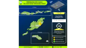 Prakiraan Cuaca Nusa Tenggara Timur, 5 Mei 2026: Sejumlah Wilayah Berpotensi Hujan Lebat Disertai Petir dan Angin Kencang