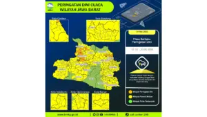 Prakiraan Cuaca Jabar, 5 Mei 2026: Sejumlah Wilayah Berpotensi Hujan Lebat Disertai Petir dan Angin Kencang
