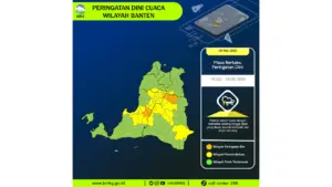 Prakiraan Cuaca Banten, 8 Mei 2026: Sejumlah Wilayah Berpotensi Hujan Lebat Disertai Petir dan Angin Kencang