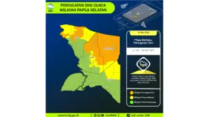 Prakiraan Cuaca Papua Selatan, 10 Mei 2026: Sejumlah Wilayah Berpotensi Hujan Lebat Disertai Petir dan Angin Kencang