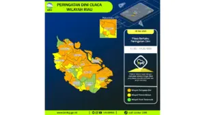 Prakiraan Cuaca Riau, 8 Mei 2026: Sejumlah Wilayah Berpotensi Hujan Lebat Disertai Petir dan Angin Kencang