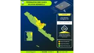 Prakiraan Cuaca Bengkulu, 5 Mei 2026: Sejumlah Wilayah Berpotensi Hujan Lebat Disertai Petir dan Angin Kencang