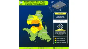 Prakiraan Cuaca Papua Barat, 5 Mei 2026: Sejumlah Wilayah Berpotensi Hujan Lebat Disertai Petir dan Angin Kencang