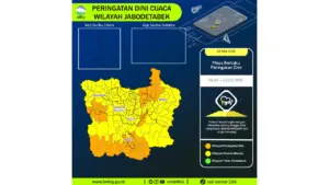 Prakiraan Cuaca Jabodetabek, 4 Mei 2026: Sejumlah Wilayah Berpotensi Hujan Lebat Disertai Petir dan Angin Kencang