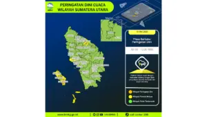 Prakiraan Cuaca Sumut, 10 Mei 2026: Sejumlah Wilayah Berpotensi Hujan Lebat Disertai Petir dan Angin Kencang