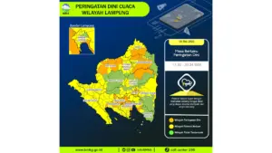 Prakiraan Cuaca Lampung, 5 Mei 2026: Sejumlah Wilayah Berpotensi Hujan Lebat Disertai Petir dan Angin Kencang
