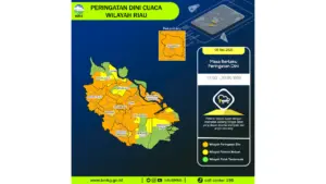 Prakiraan Cuaca Riau, 8 Mei 2026: Sejumlah Wilayah Berpotensi Hujan Lebat Disertai Petir dan Angin Kencang
