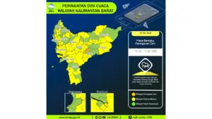 Prakiraan Cuaca Kalbar, 6 Mei 2026: Sejumlah Wilayah Berpotensi Hujan Lebat Disertai Petir dan Angin Kencang