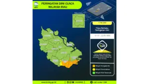 Prakiraan Cuaca Riau, 11 Mei 2026: Sejumlah Wilayah Berpotensi Hujan Lebat Disertai Petir dan Angin Kencang