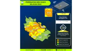 Prakiraan Cuaca Riau, 11 Mei 2026: Sejumlah Wilayah Berpotensi Hujan Lebat Disertai Petir dan Angin Kencang