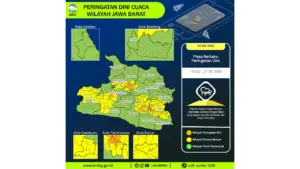 Prakiraan Cuaca Jabar, 9 Mei 2026: Sejumlah Wilayah Berpotensi Hujan Lebat Disertai Petir dan Angin Kencang