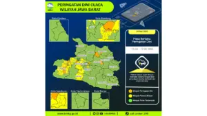 Prakiraan Cuaca Jabar, 9 Mei 2026: Sejumlah Wilayah Berpotensi Hujan Lebat Disertai Petir dan Angin Kencang